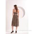 Slip Midi-Kleid mit Leopardenmuster